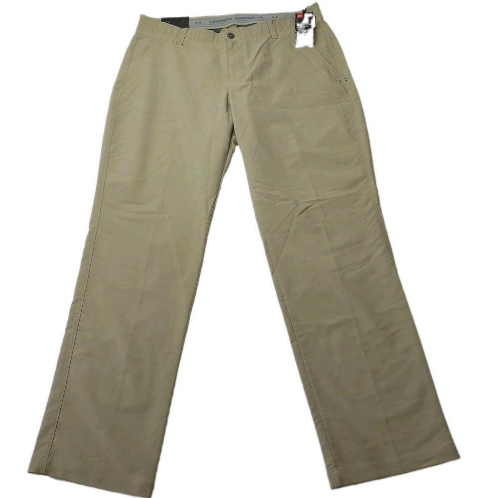 Under Armour Golf Pants‎ Mens 38x32 Khaki Straight Loose Stretch Performance NWT
